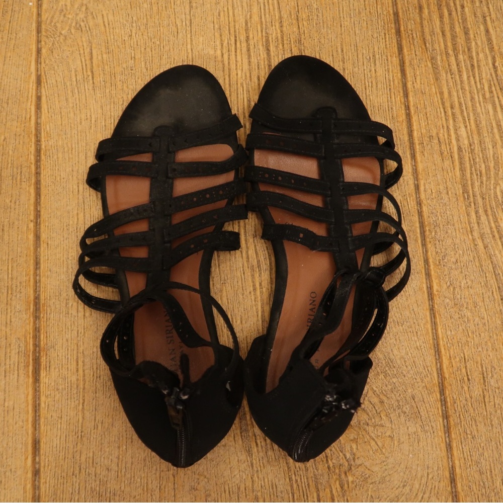 Black CHRISTIAN SIRIANO sandals slightly worn on top
